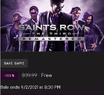 SAINTS ROW: THE THIRD REMASTERED PC Game Free for Limited Time